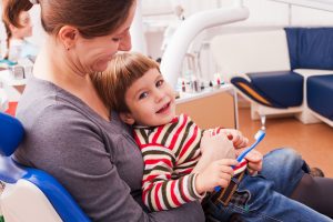 young boy at dentist