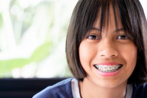 teen wearing braces