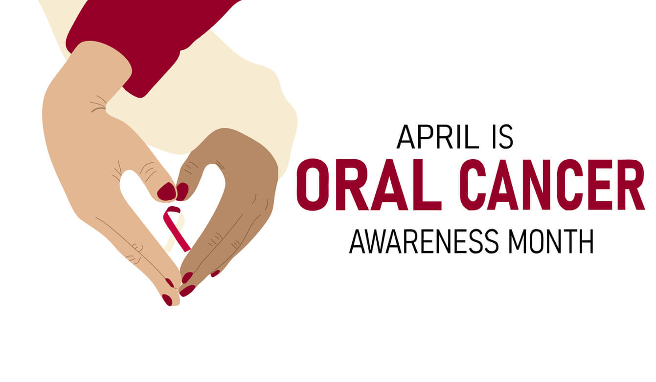 “April is Oral Cancer Awareness Month” stock illustration.